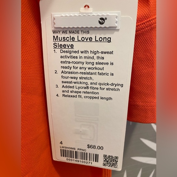 NWT Lululemon Muscle Love Long Sleeve Color Pink Punch size 4 NWOT - Picture 4 of 7
